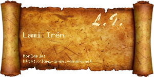Lami Irén névjegykártya